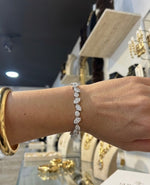 Bracciale Tennis "Foglioline di Luce" con Pavé di Zirconi