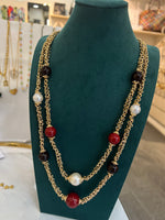 Collana Perla Bordeaux Nera