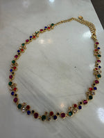 Collana Girocollo "Arcobaleno" con Cristalli Multicolore Dorati