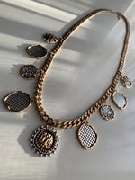 Collana Lunga dettagli argentato e dorati