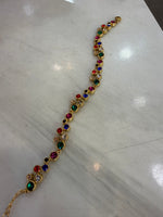 Bracciale "Arcobaleno" con Cristalli Multicolore Dorati
