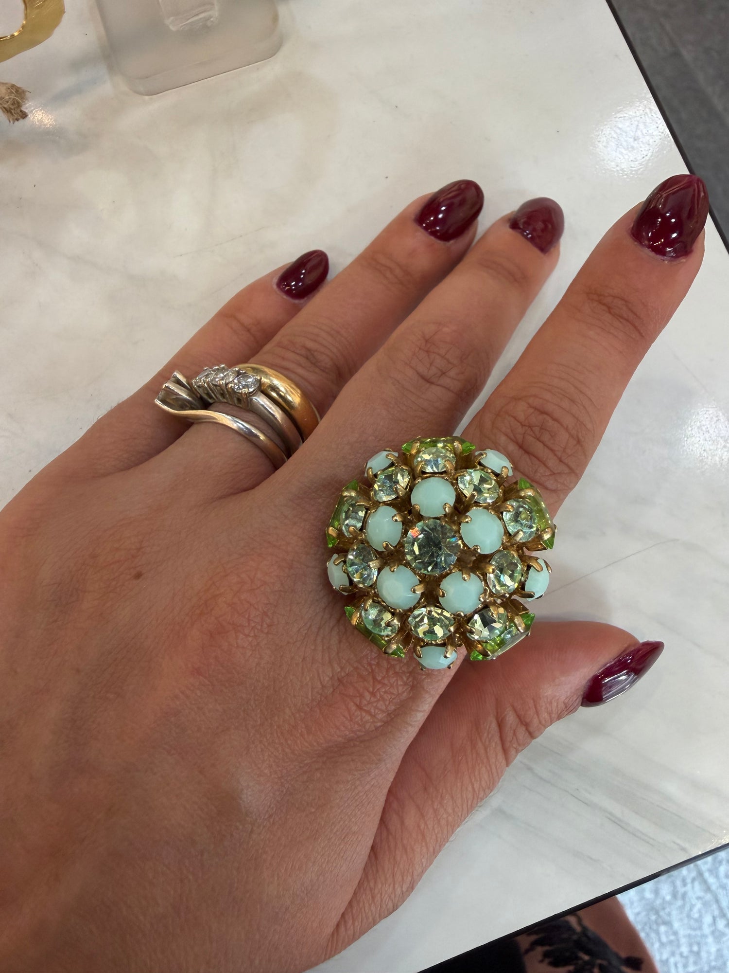 Anello Bombato Verde