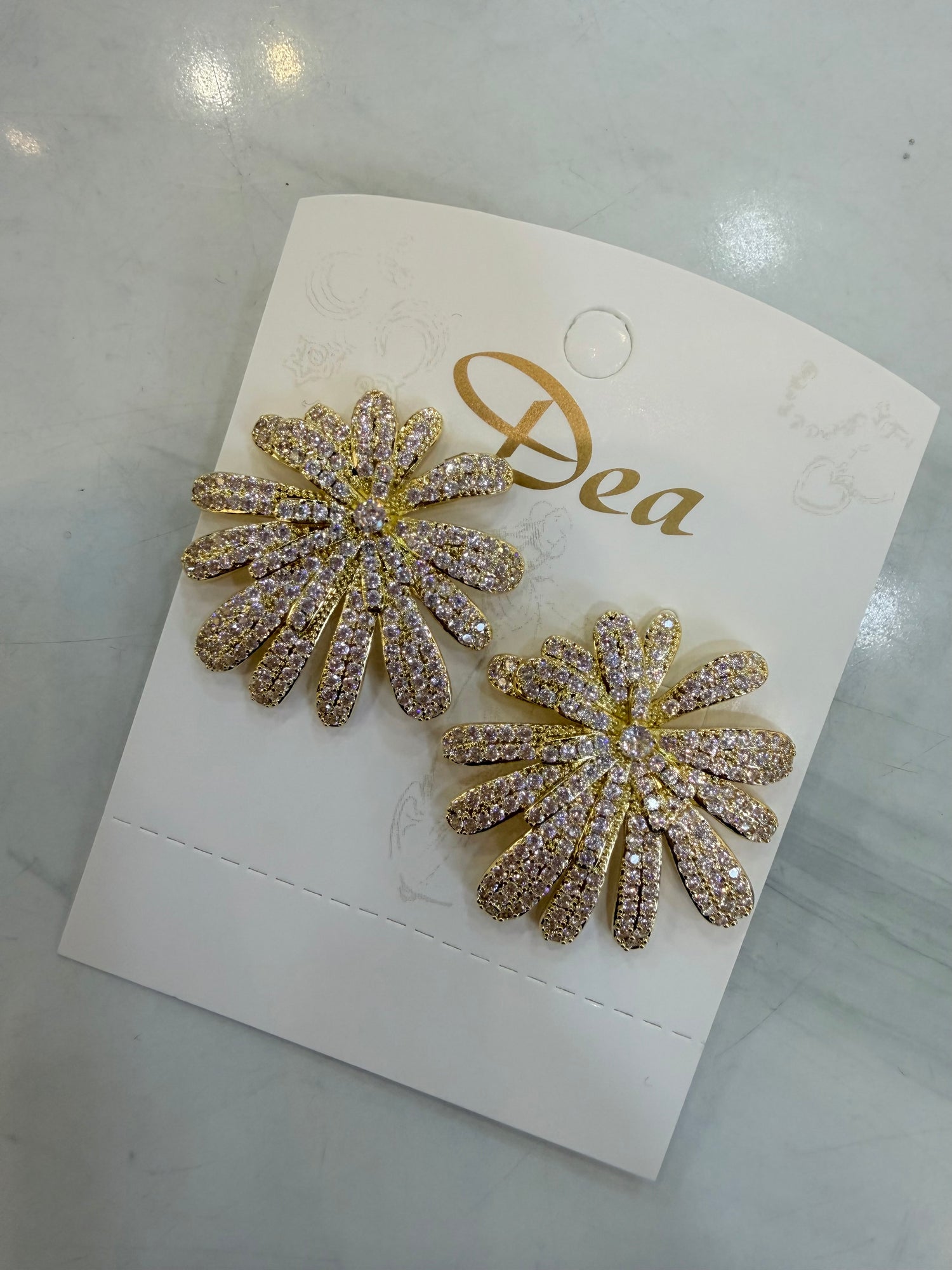 Orecchini Big Flower zirconia