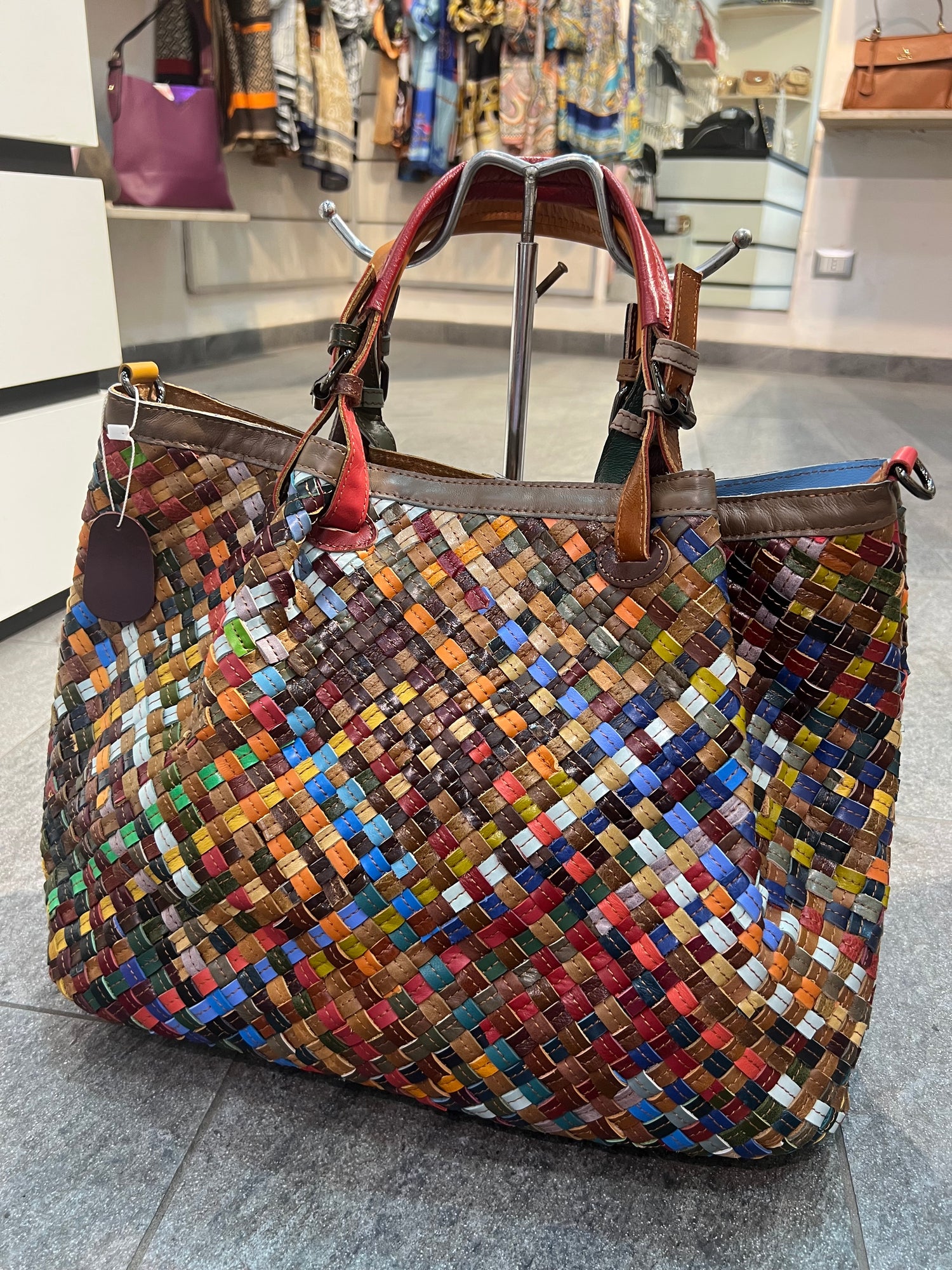 Borsa vera pelle Intrecciata