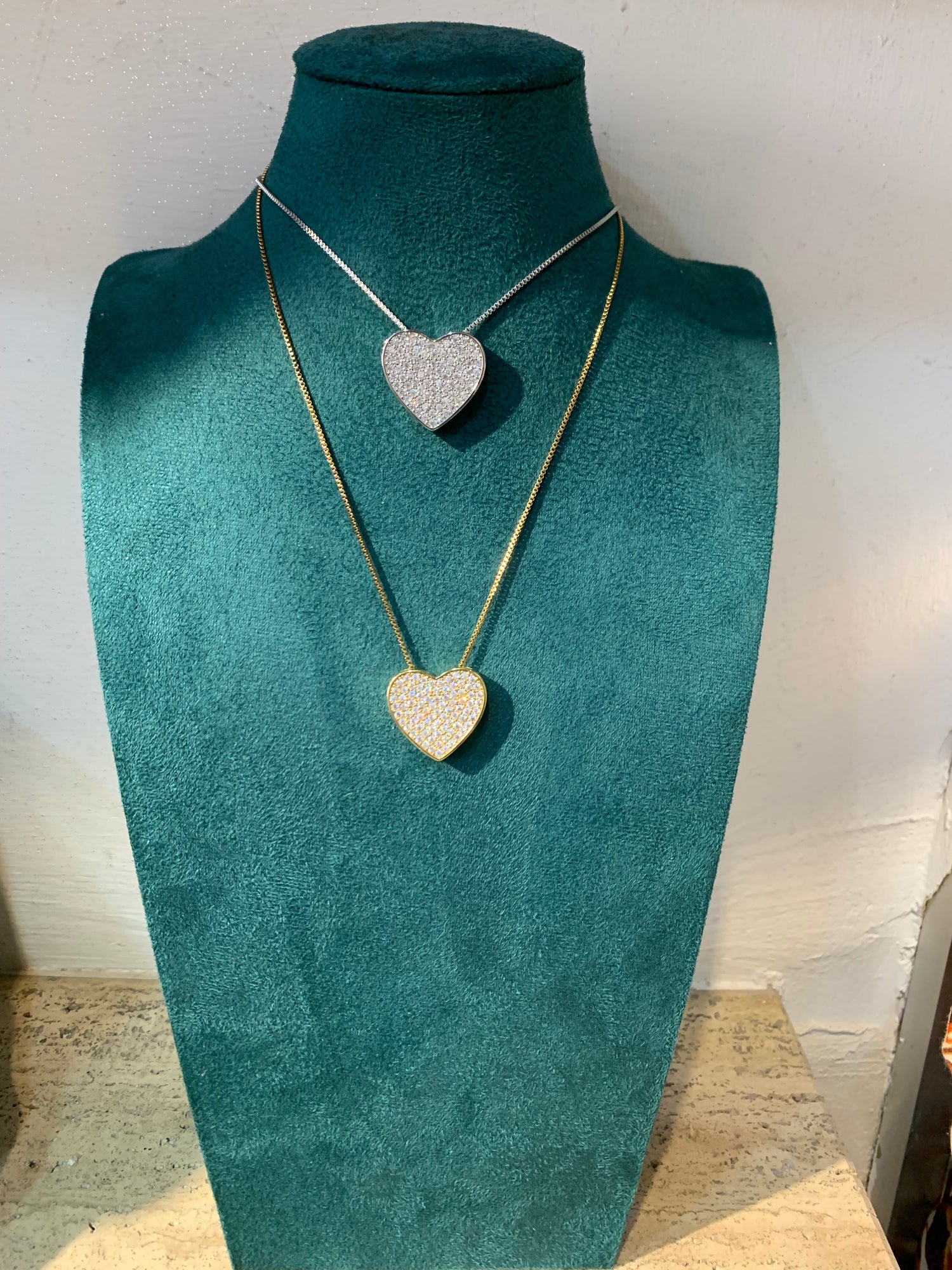 Collana cuore Pavè big