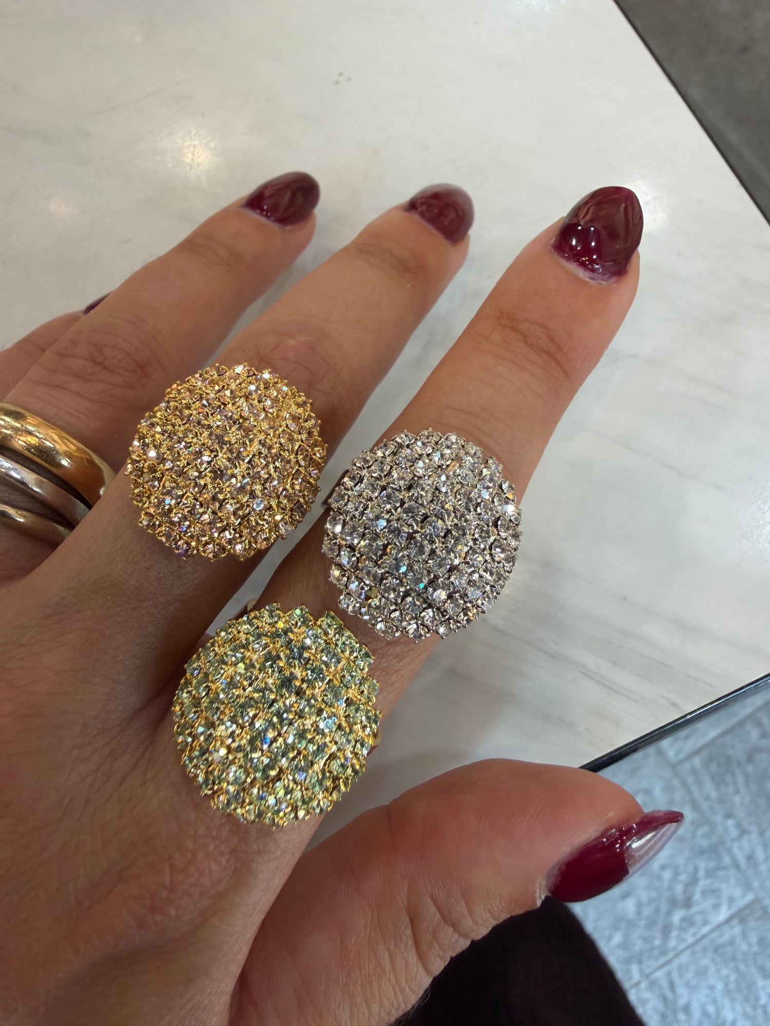 Anello Micro cristalli Oval