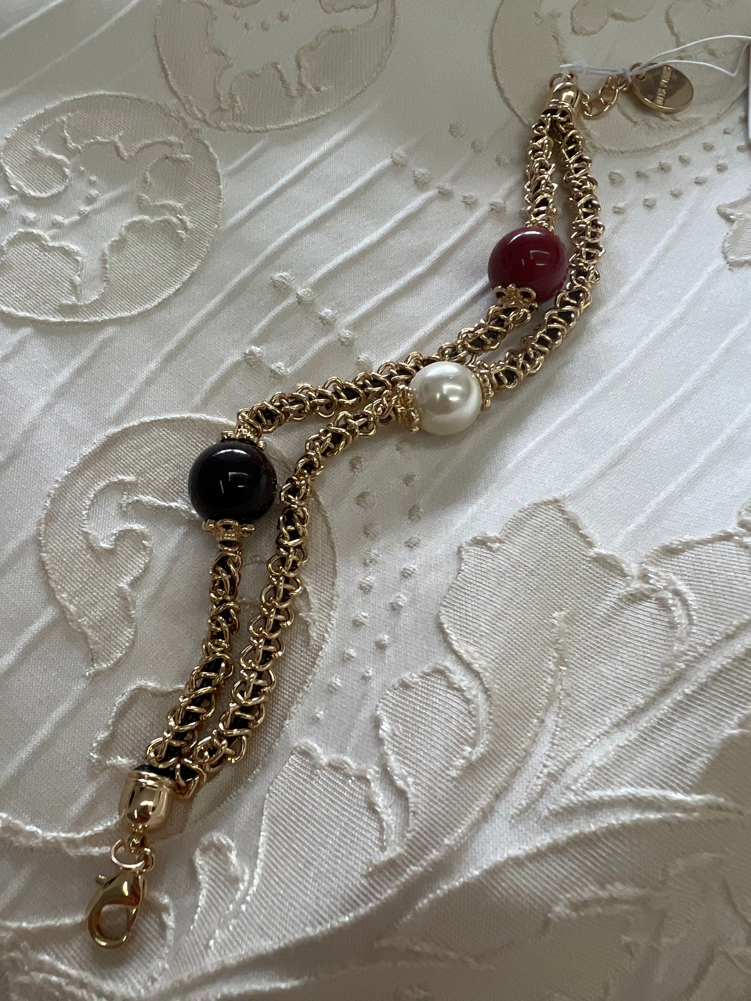 Bracciale Perla Bordeaux e Nero