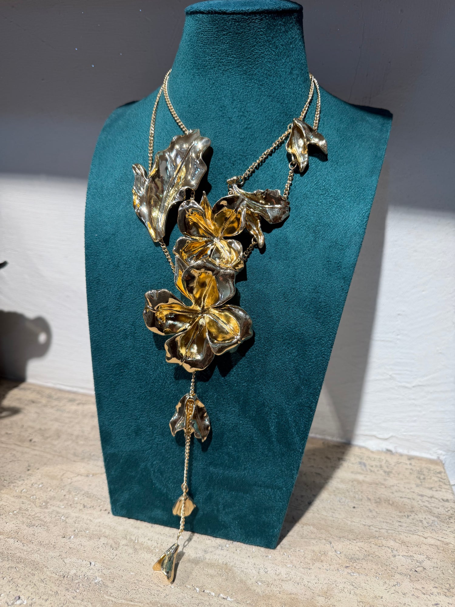 Collana Fiori pendenti Dorata