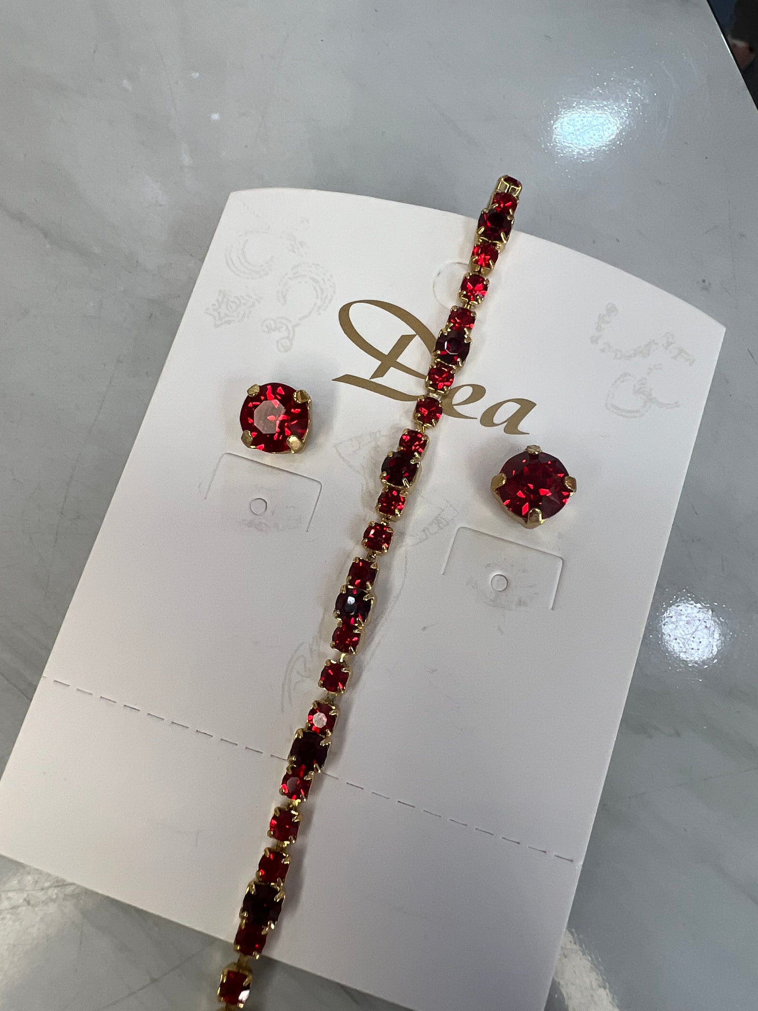 Set Orecchini e bracciale Rosso