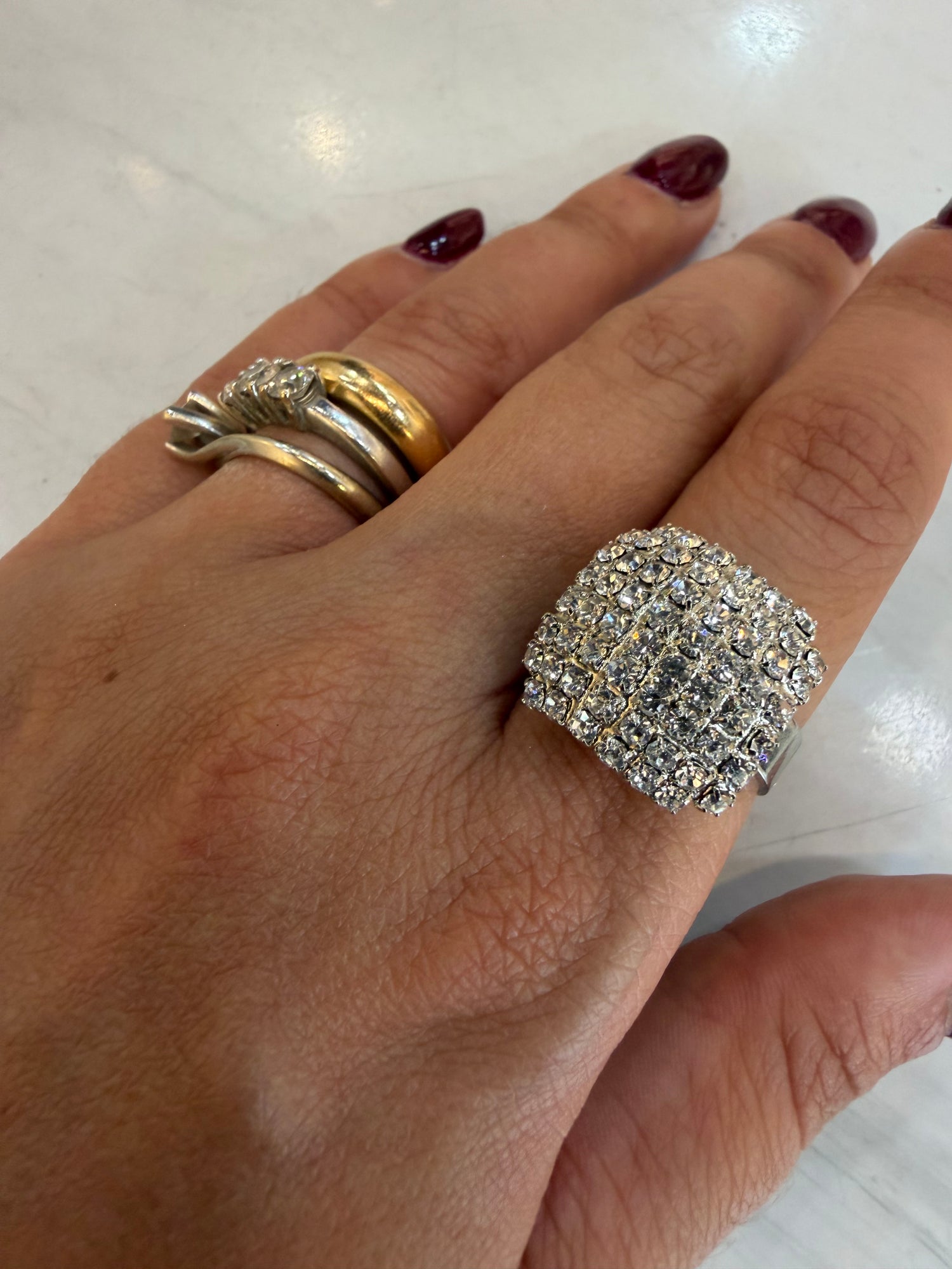 Anello Micro cristalli sqaure