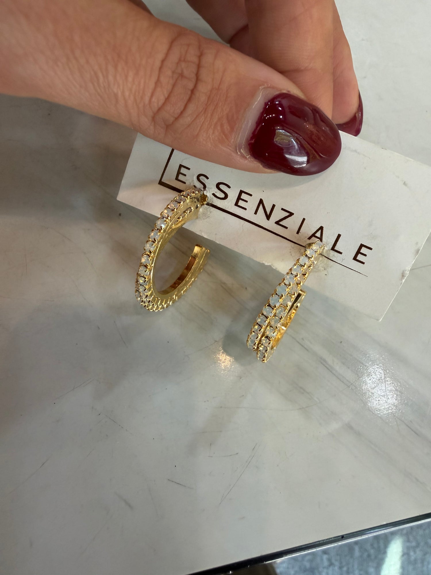 Doppio Cerchio Strass incrociato
