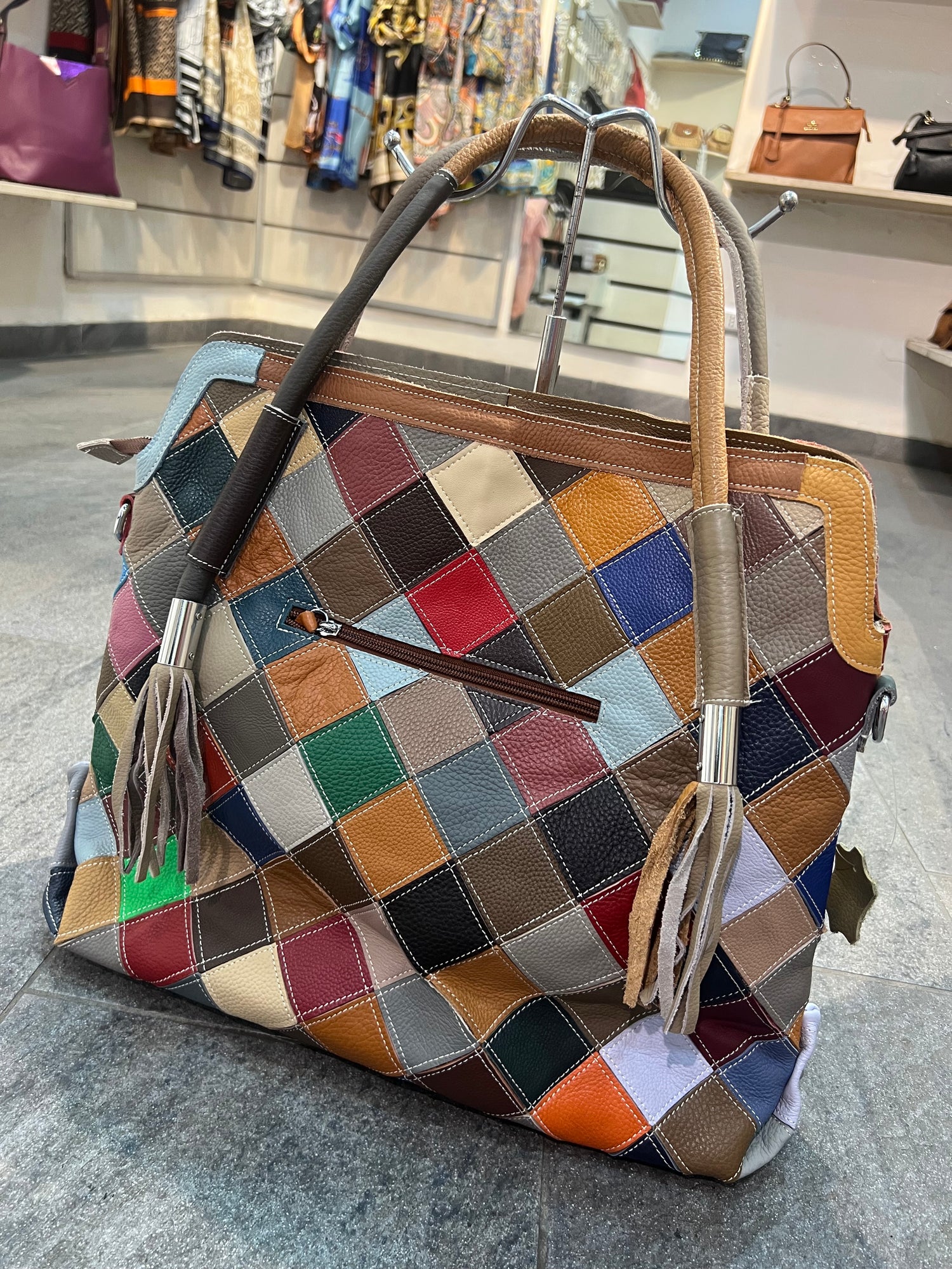 Borsa vera pelle Flowers