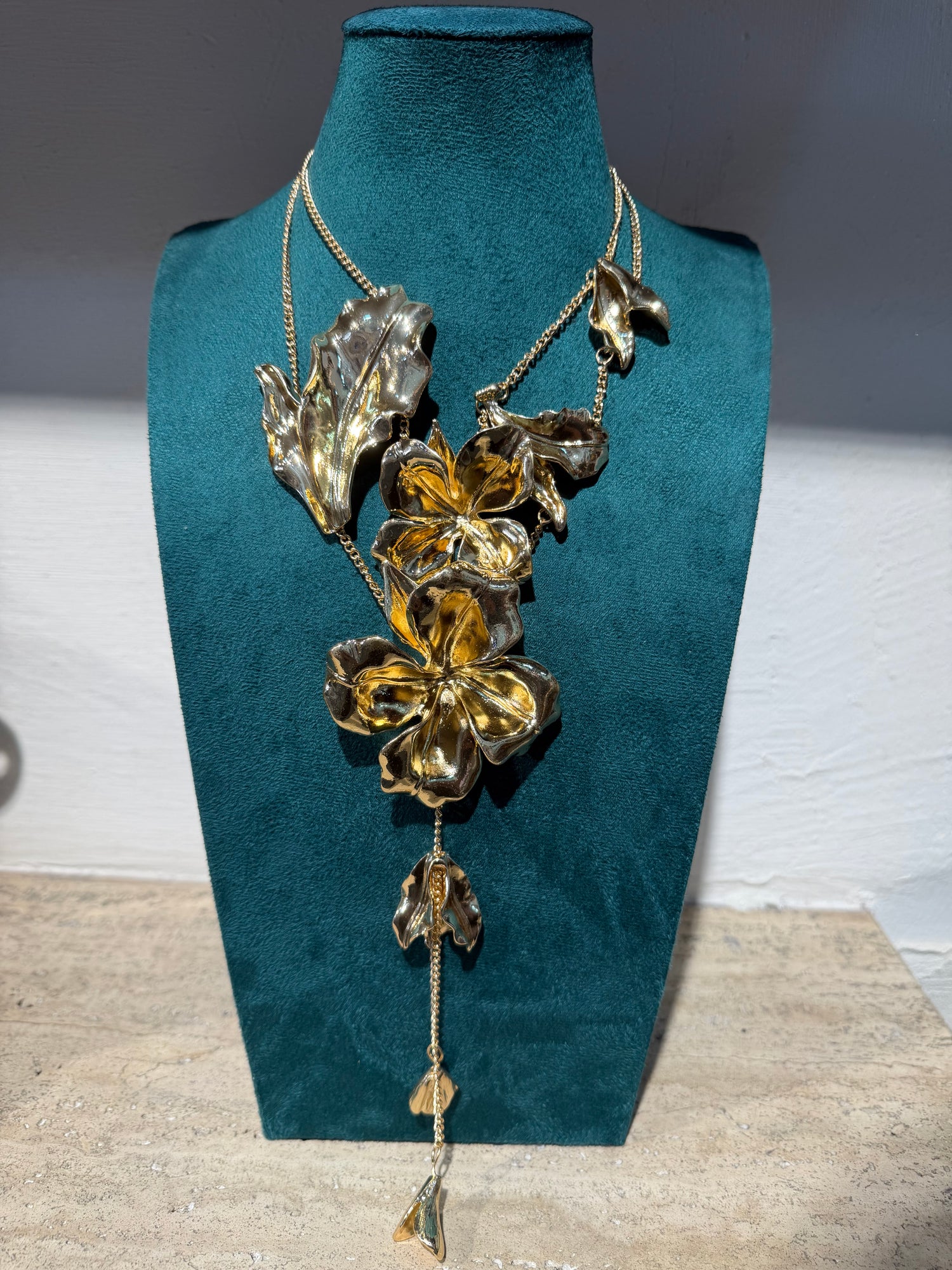 Collana Fiori pendenti Dorata