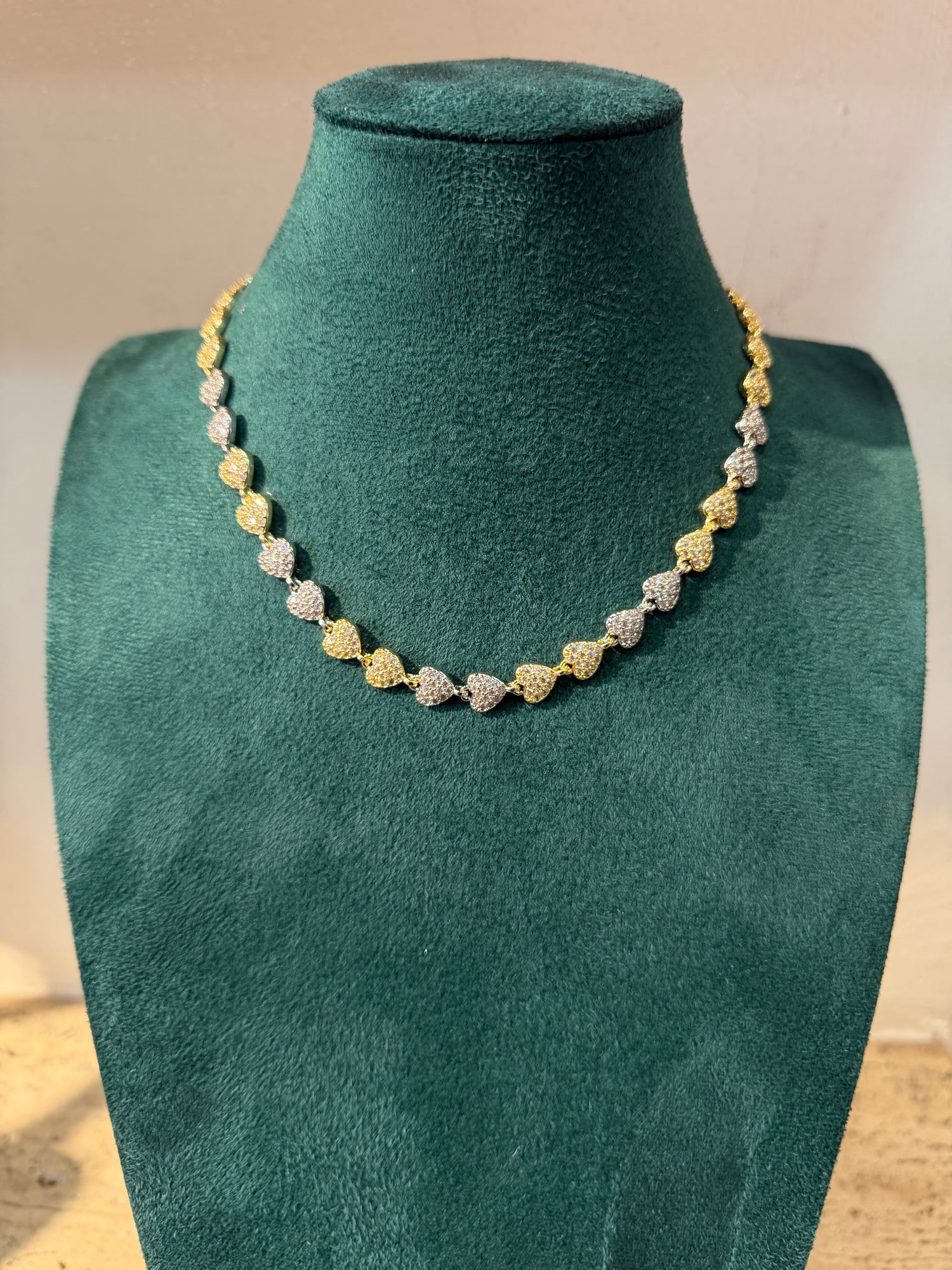 Collana Cuori Silver and Gold
