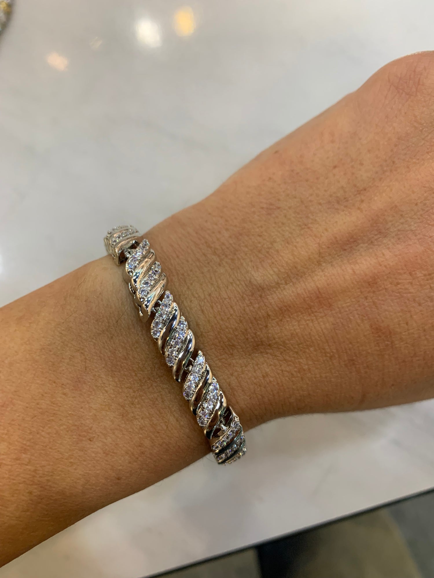 Bracciale zirconi e acciaio