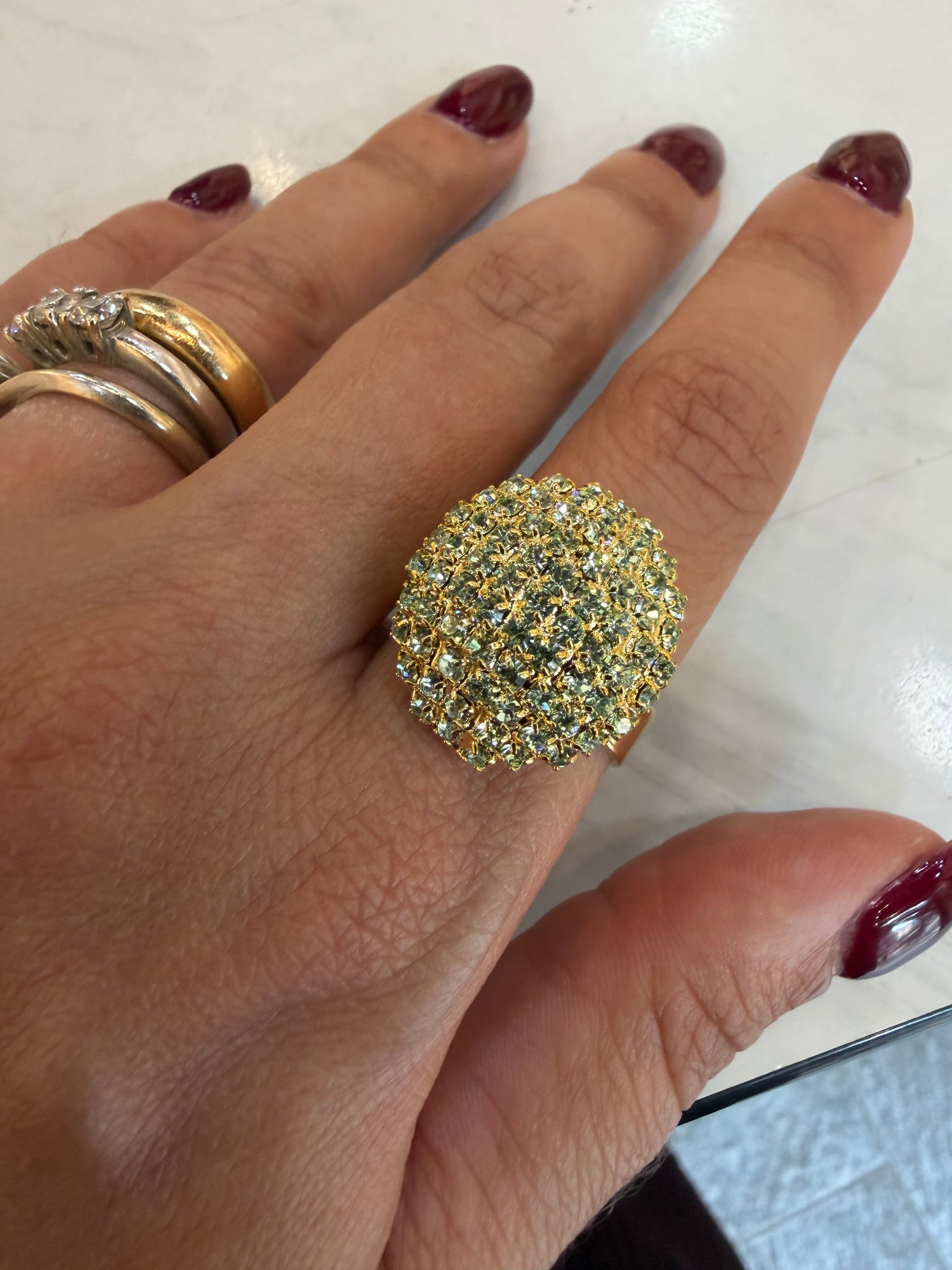 Anello Micro cristalli Oval