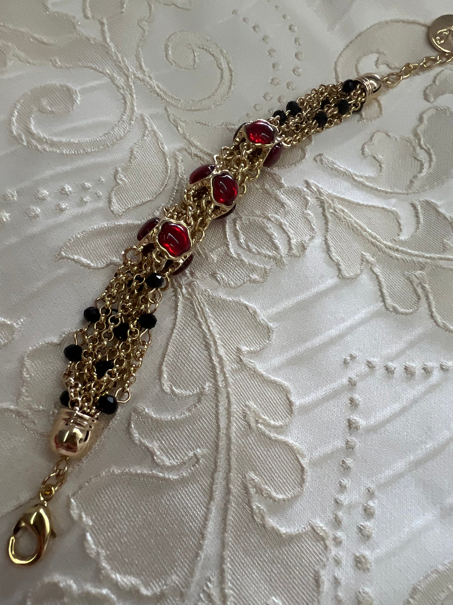 Bracciale Pietre Nere e Rosse