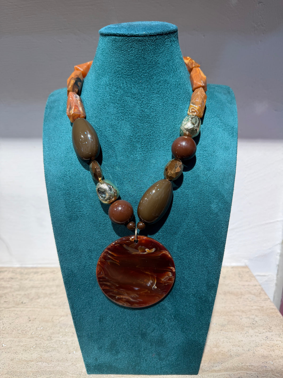 Collana "Zenith" con Maxi Pendente Circolare