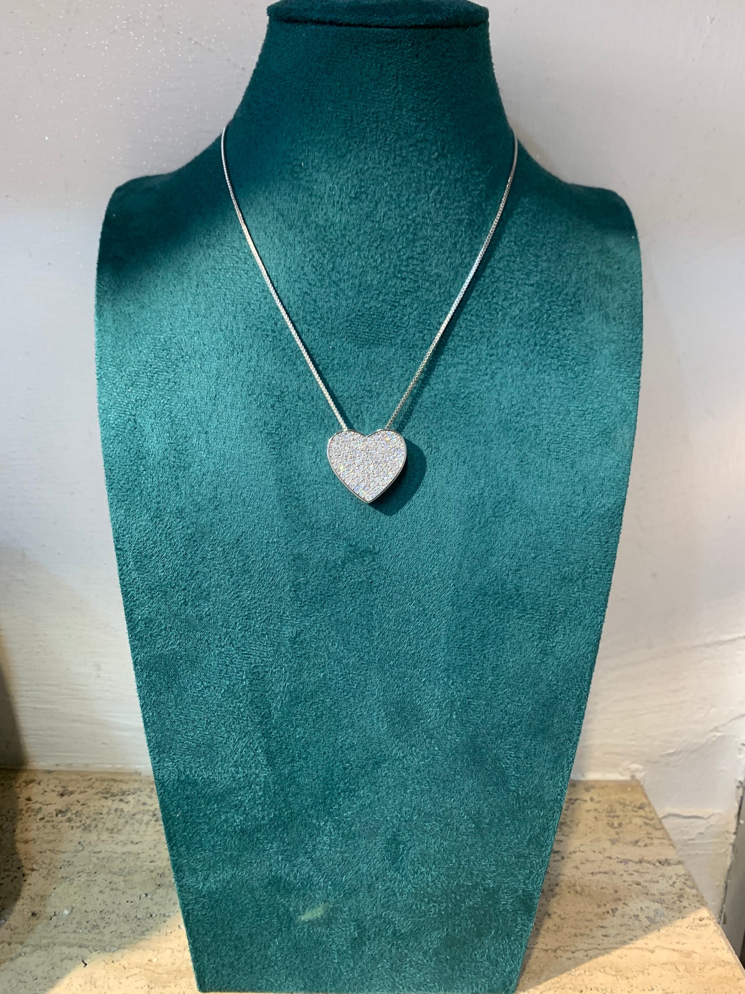 Collana cuore Pavè big