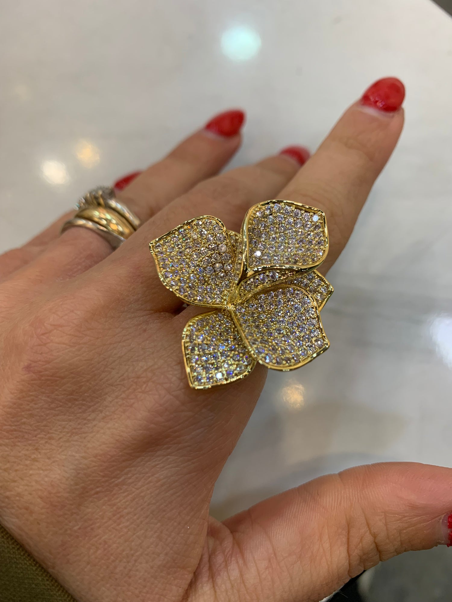 Anello Fiore Zirconia