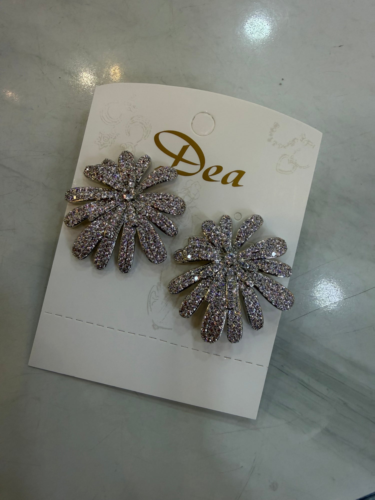 Orecchini Big Flower zirconia