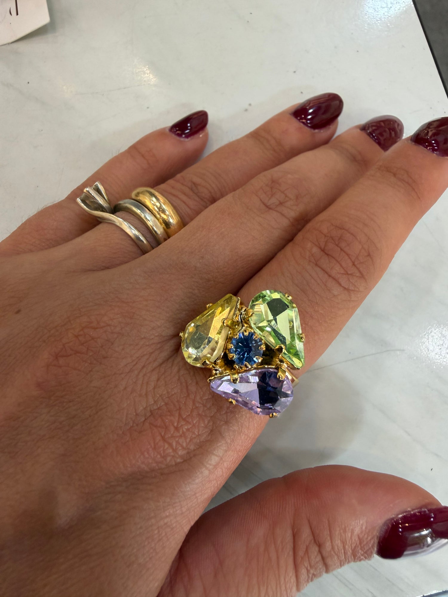Anello Triangolini in cristallo