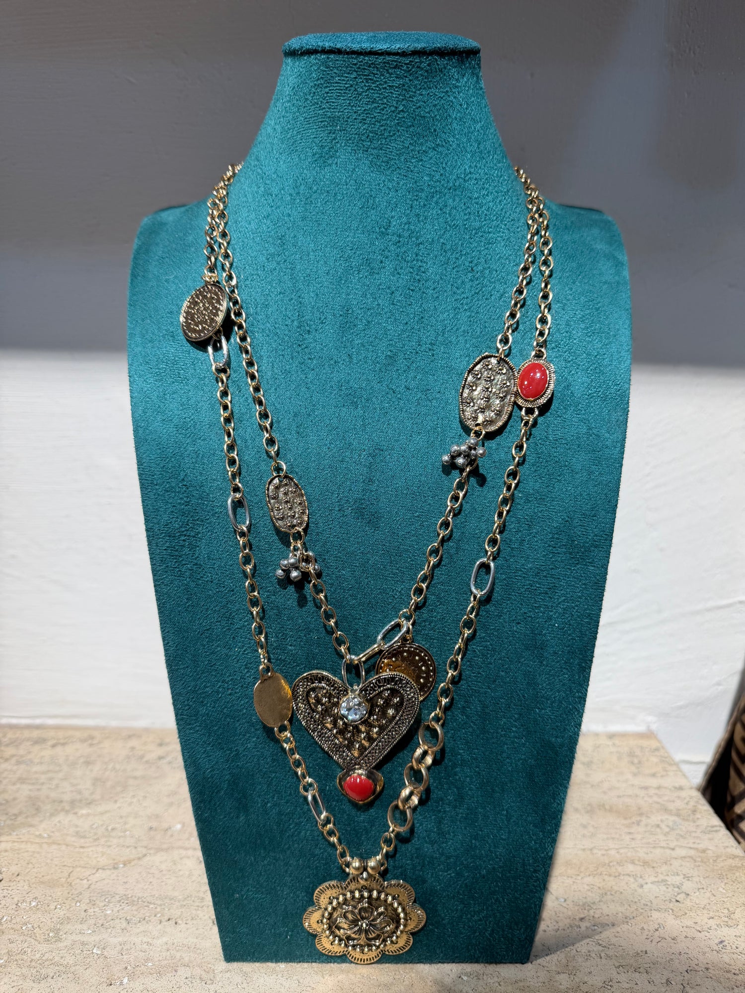 Set di 2 Collane con cuore