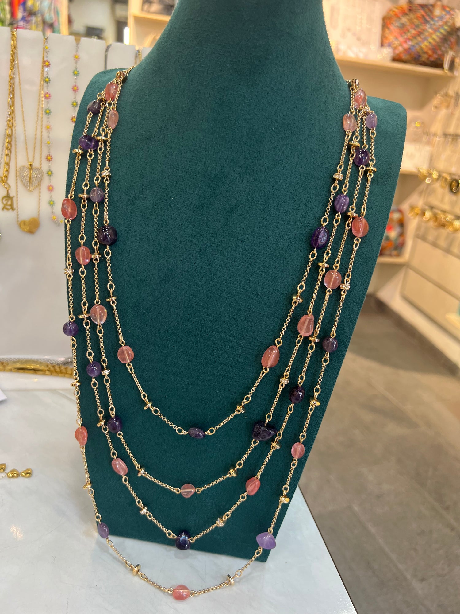 Collana pietre colorate