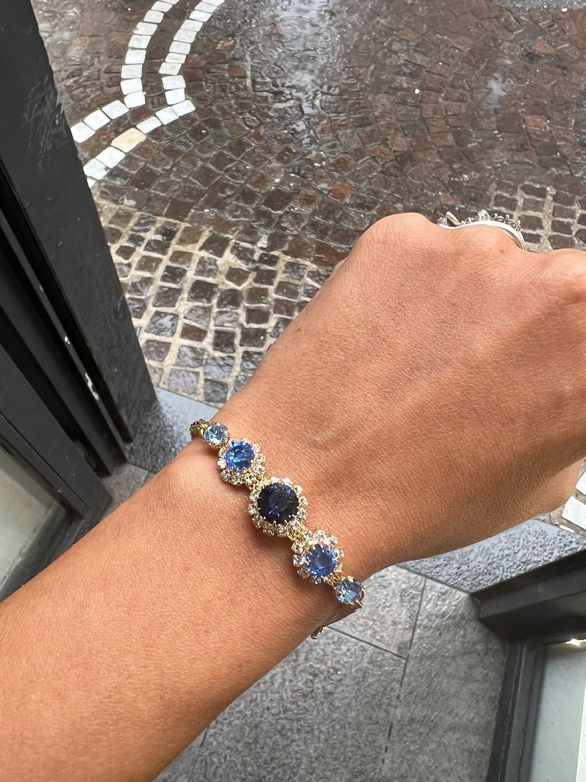 Bracciale castone Francese Blu