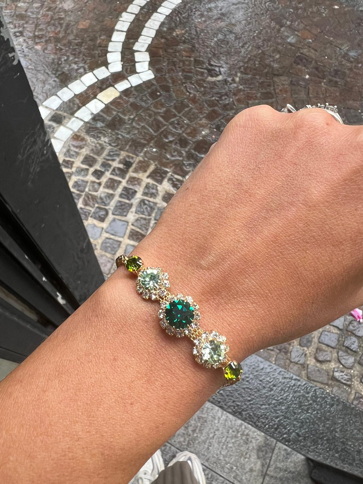 Bracciale castone Francese Verde