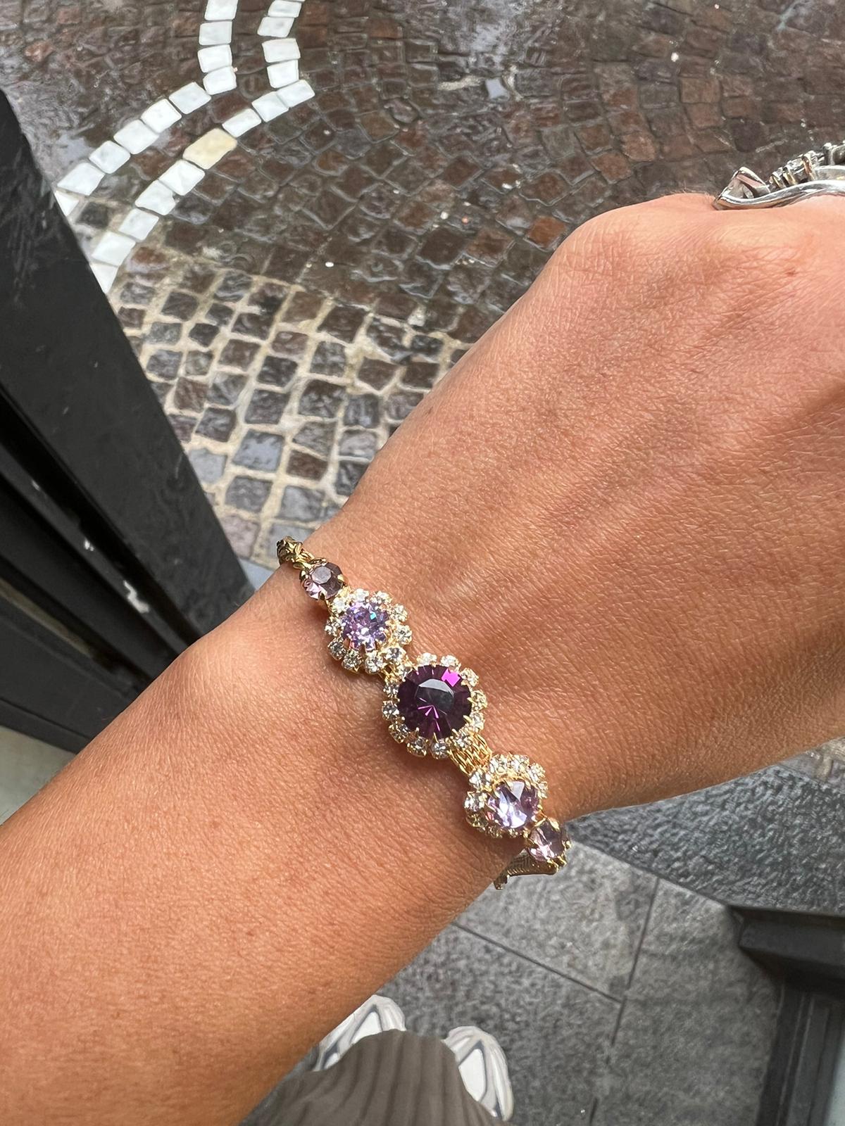 Bracciale castone Francese Viola