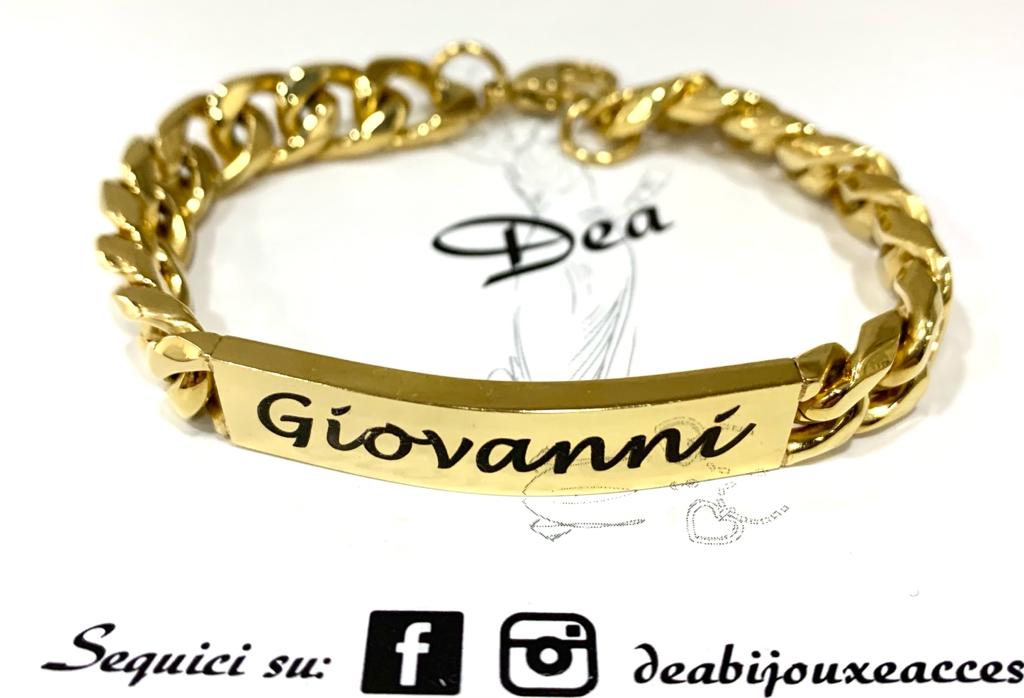 Bracciale catena con targhetta personalizzabile