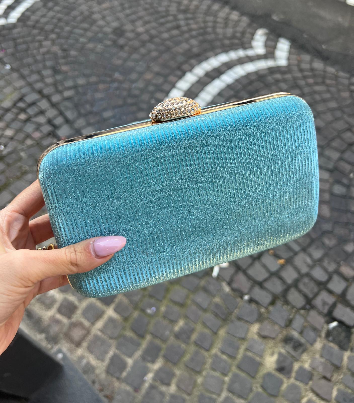 Clutch Glitterata Azzurra