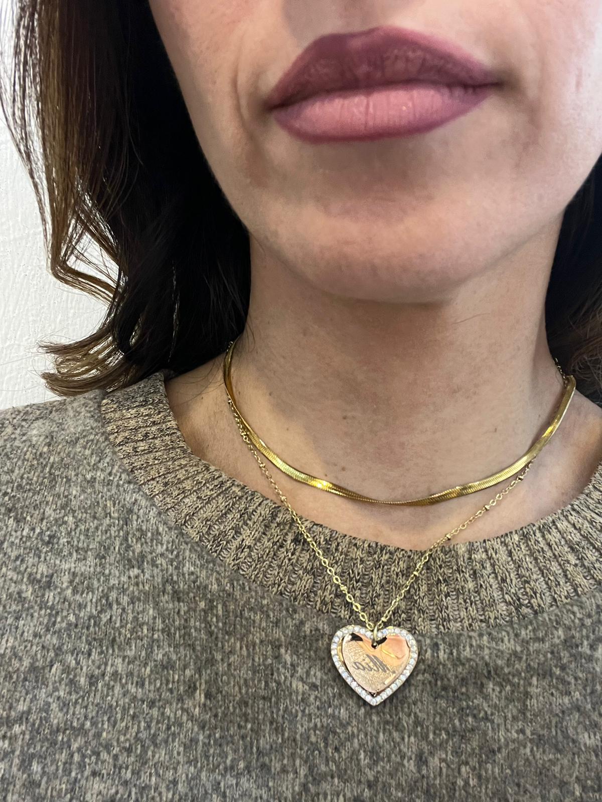 Collana cuore con zirconcini