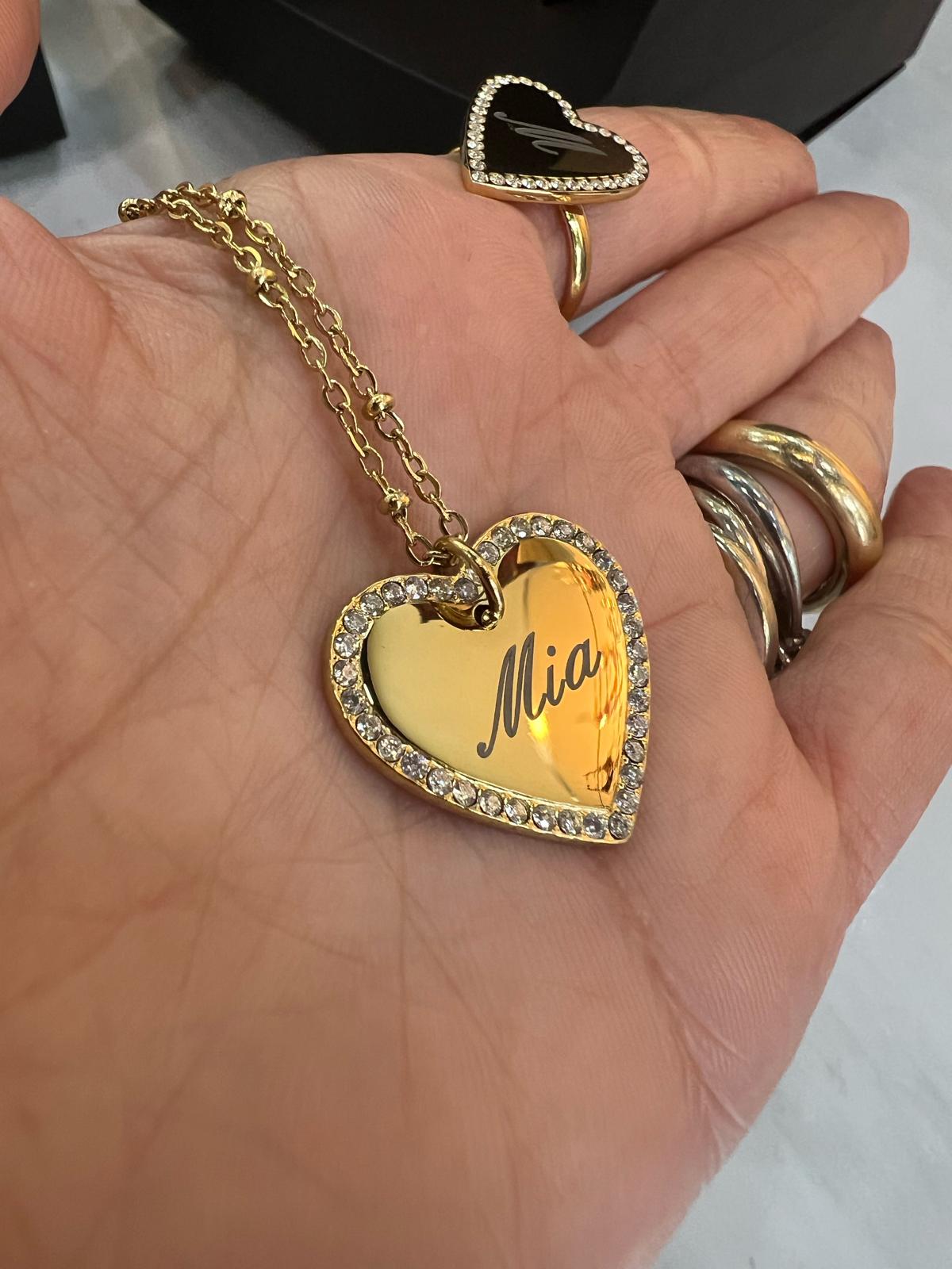 Anello cuore con zirconcini