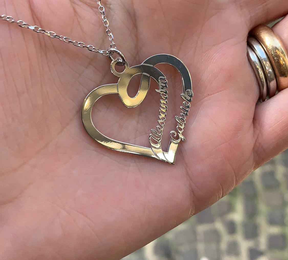 Collana Cuore Intrecciato Con Nomi