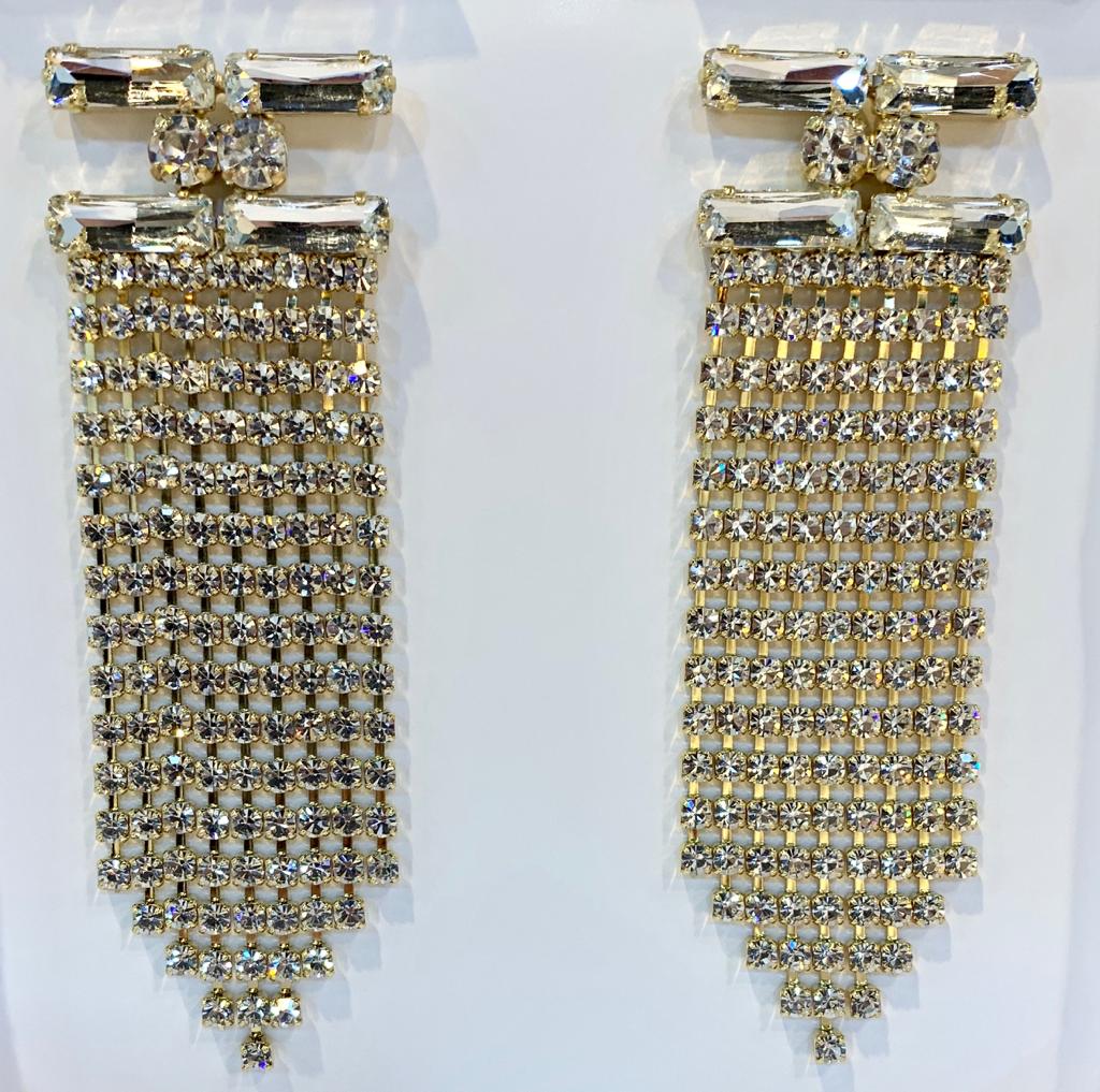 Orecchini Frange Strass