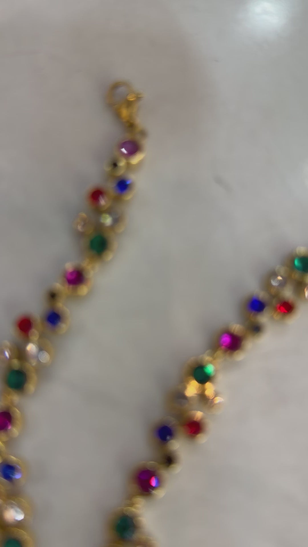 Bracciale "Arcobaleno" con Cristalli Multicolore Dorati